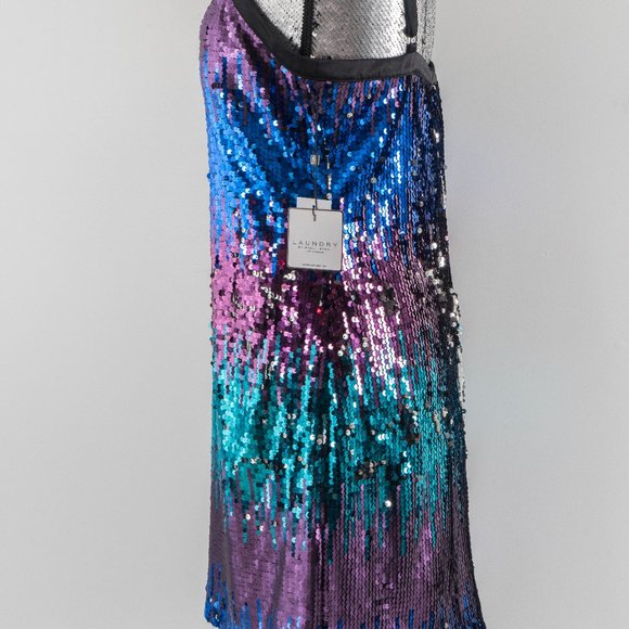 NWT LAUNDRY BY SHELLI SEGAL SEQUINED dress - sz 12 - Picture 5 of 8